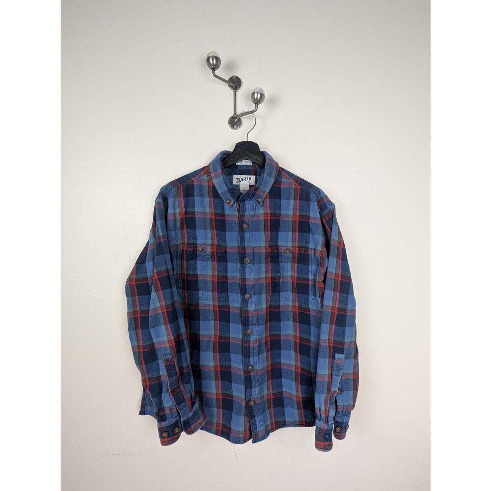Duluth‎ Trading Co. Duluth Relaxed Fit Flannel Blue and Red Size L